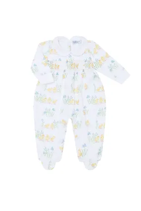 Chicks Print Smocked Footie