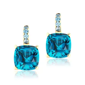 Color Candy London Blue Topaz & Blue Topaz Drop Earrings