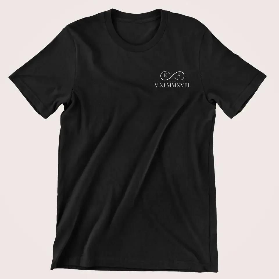 Custom Couple T-Shirt With Infinity Sign And Date