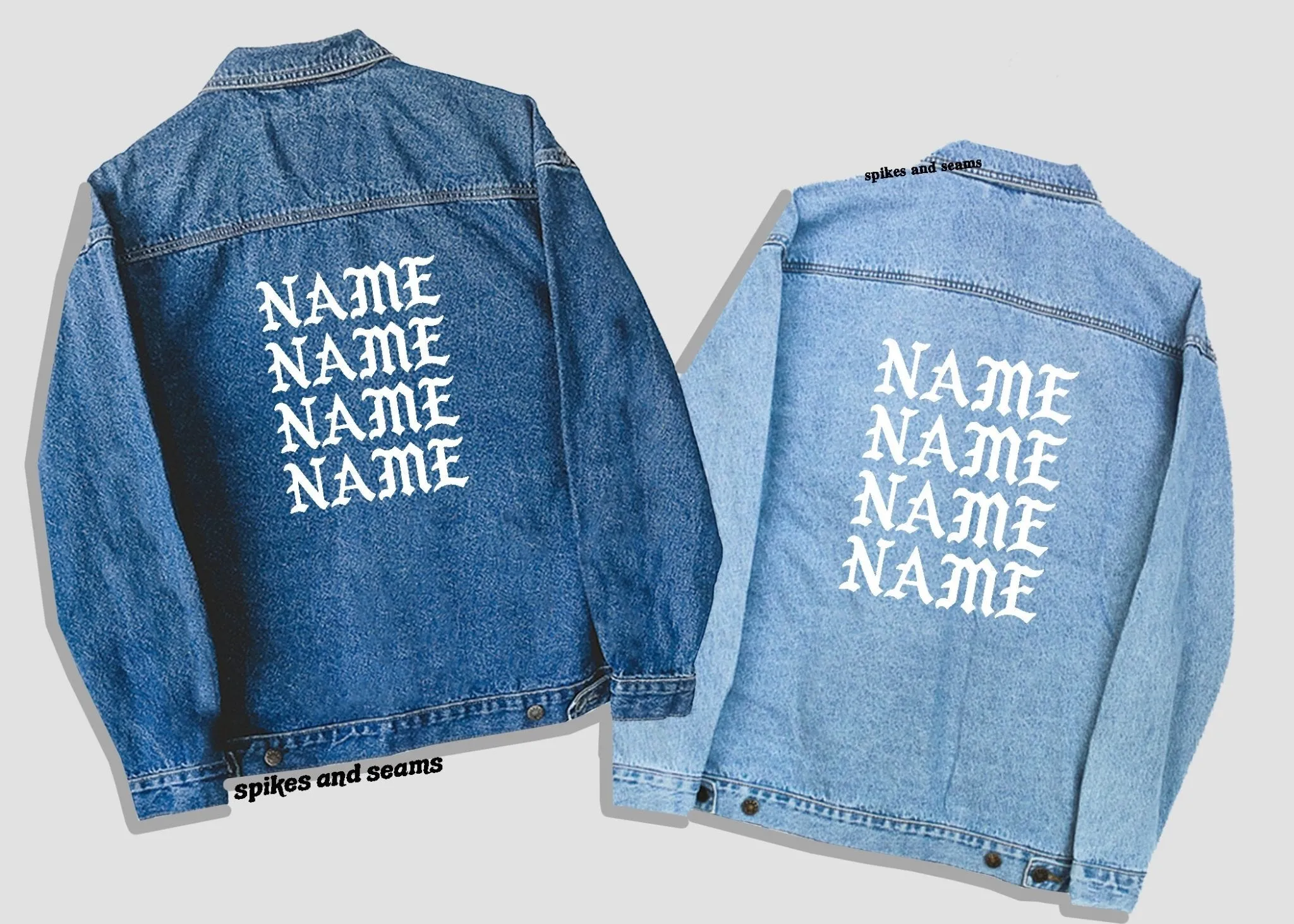 Custom Denim Jacket - repeat font