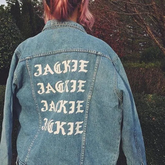 Custom Denim Jacket - repeat font