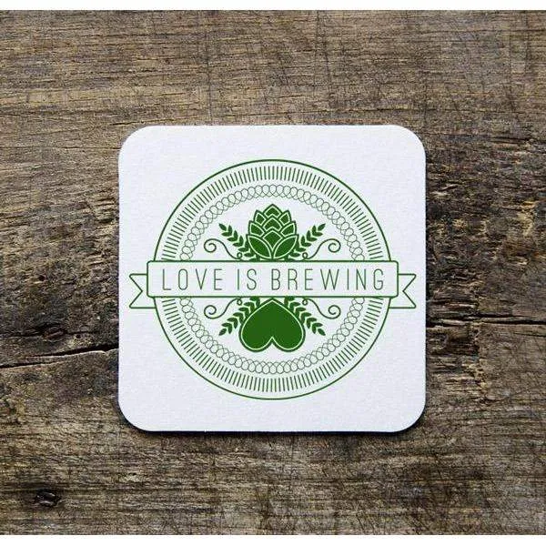 CUSTOM wedding coaster love is brewing craft beer