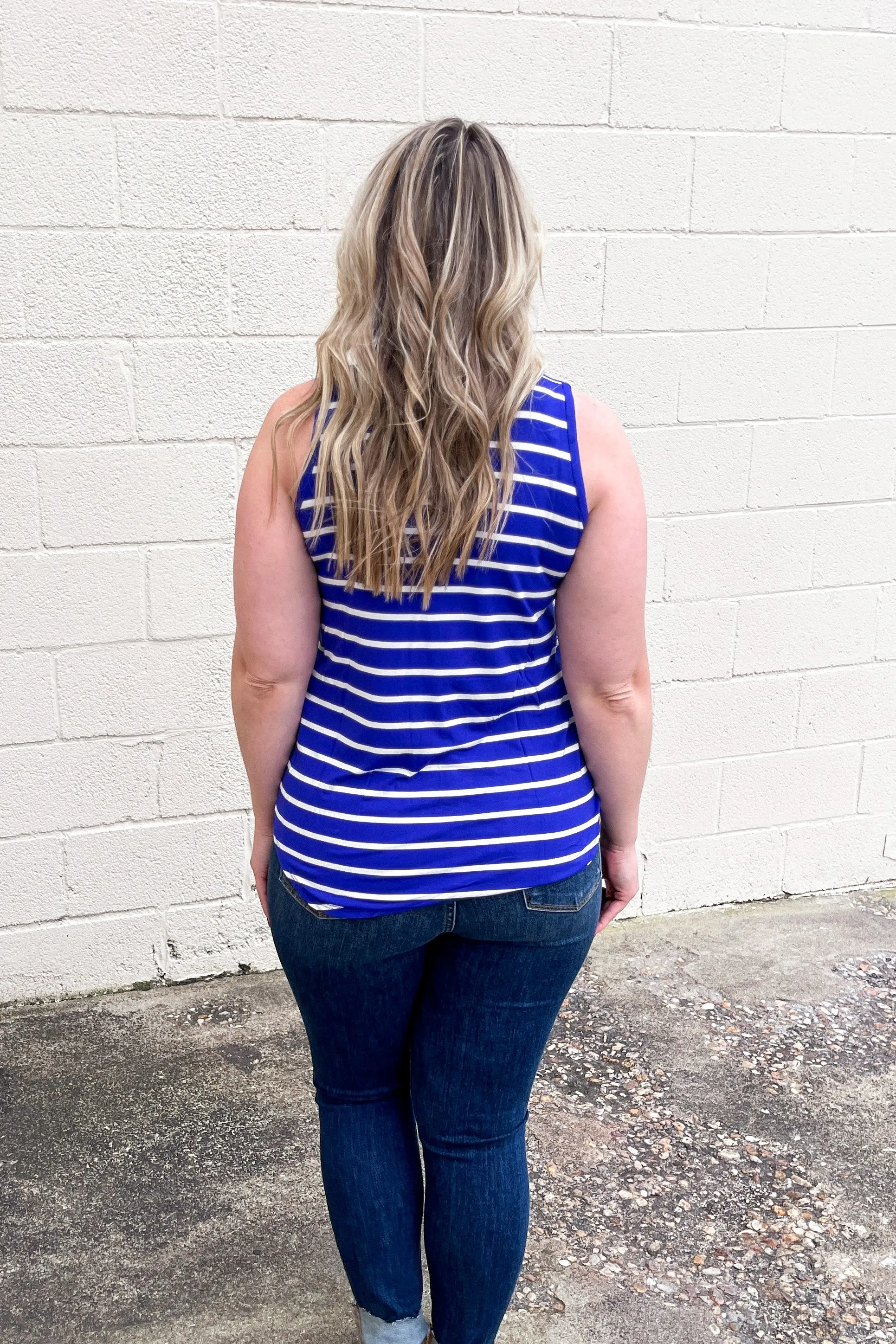 DEAL | Sebastian Stripe Tank, Bright Blue