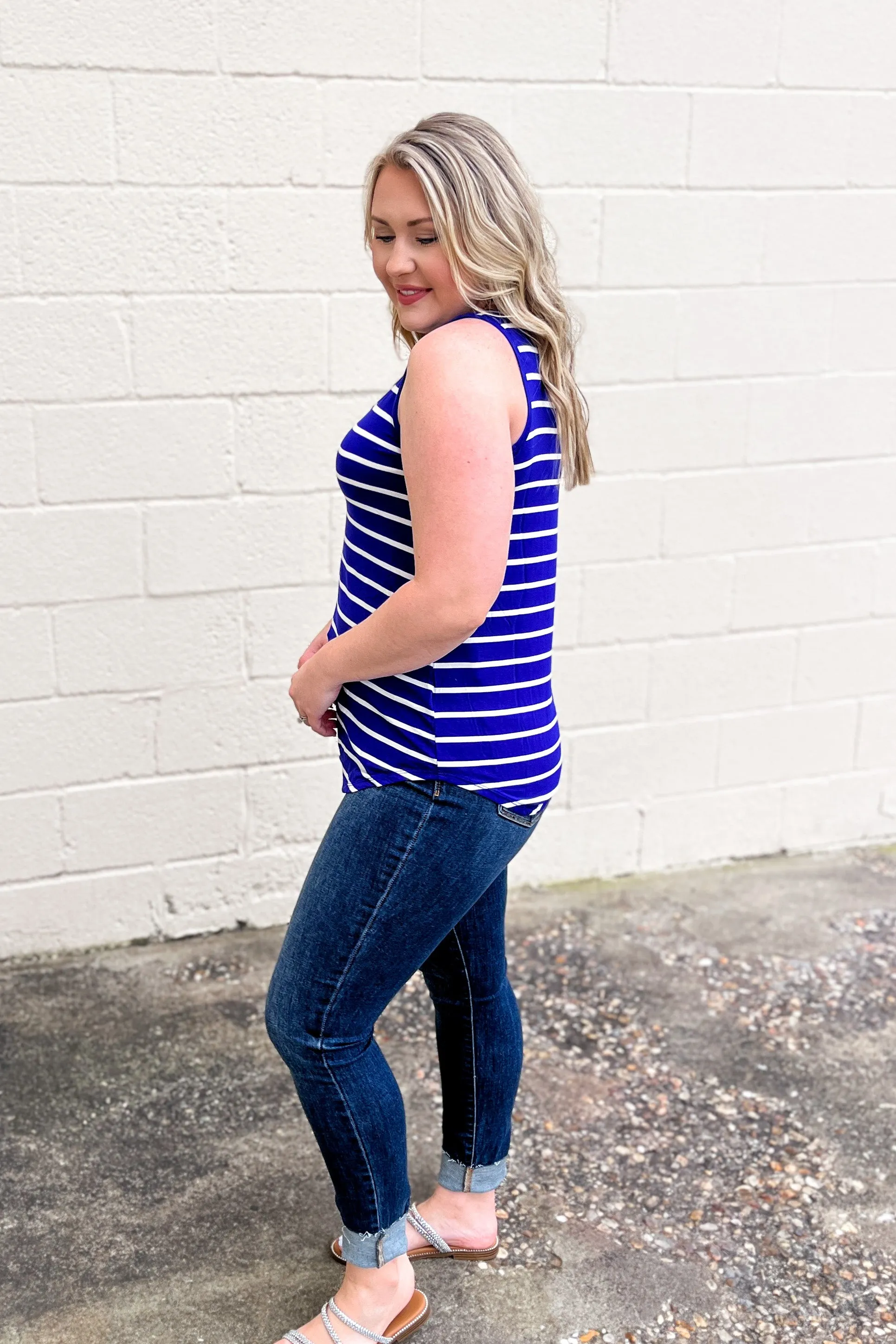 DEAL | Sebastian Stripe Tank, Bright Blue