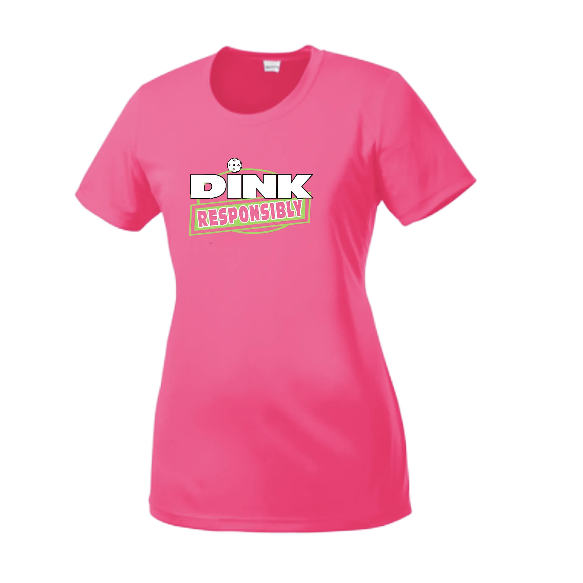 Dink Responsibly | Women’s Short Sleeve Crewneck Athletic Shirts | 100% Polyester