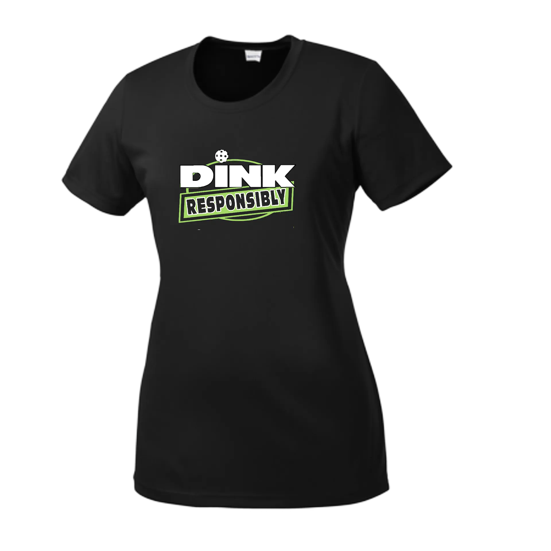 Dink Responsibly | Women’s Short Sleeve Crewneck Athletic Shirts | 100% Polyester