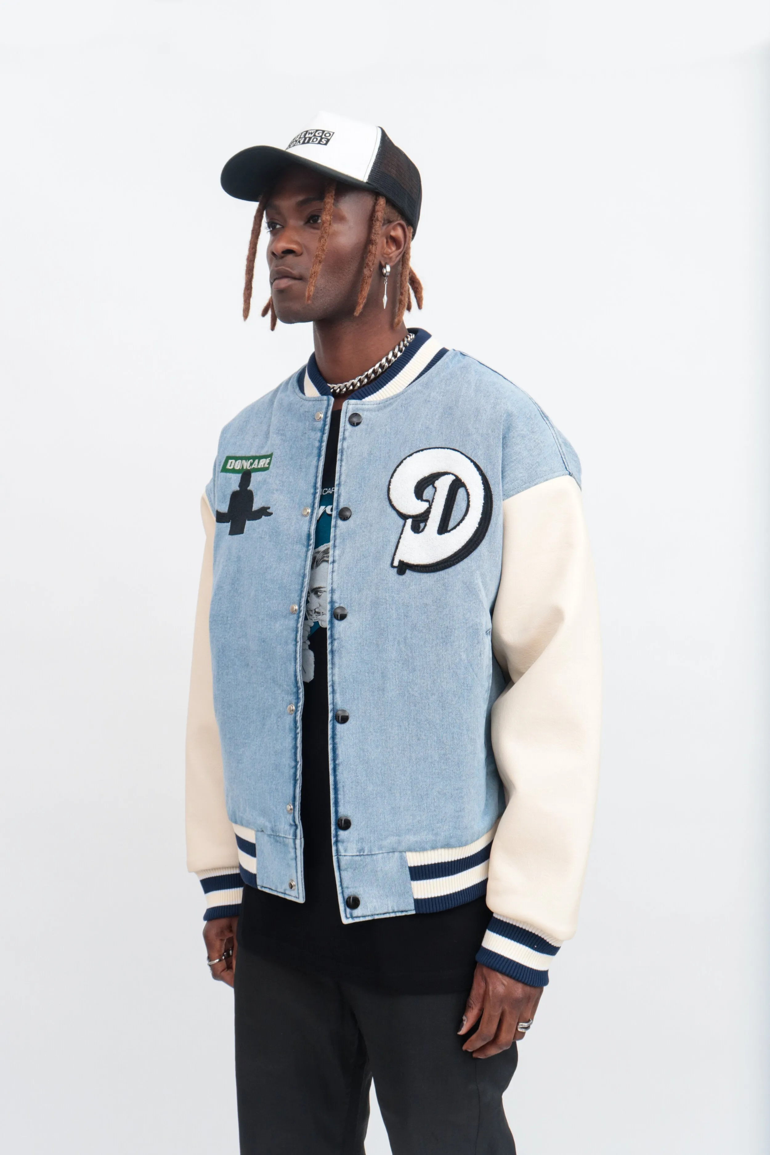 DONCARE (AFGK) "Denim Varsity Jacket"