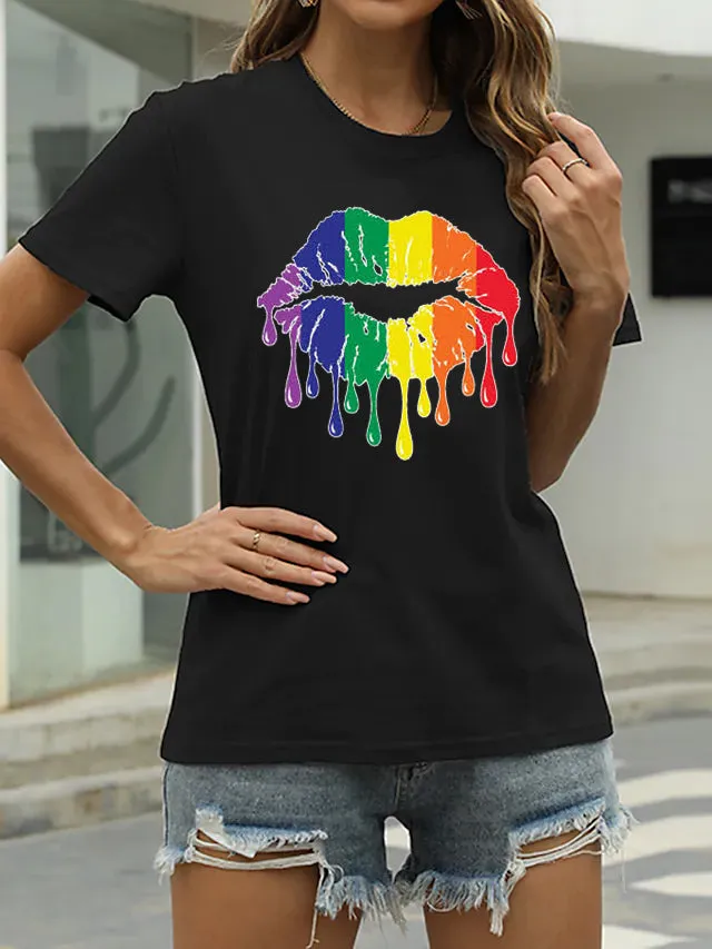 Dripping Pride Lips- Unisex Cotton T-Shirt Size S-XXXL