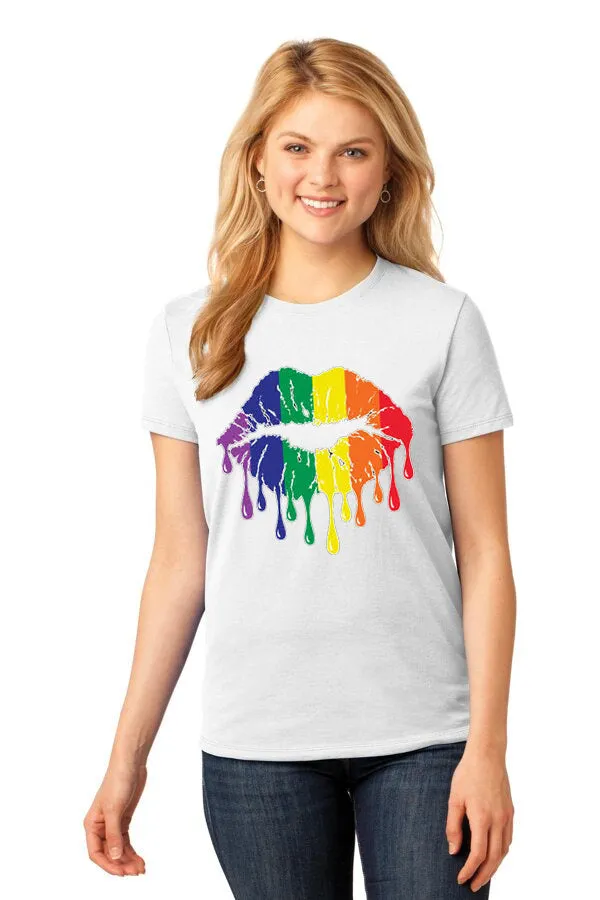 Dripping Pride Lips- Unisex Cotton T-Shirt Size S-XXXL