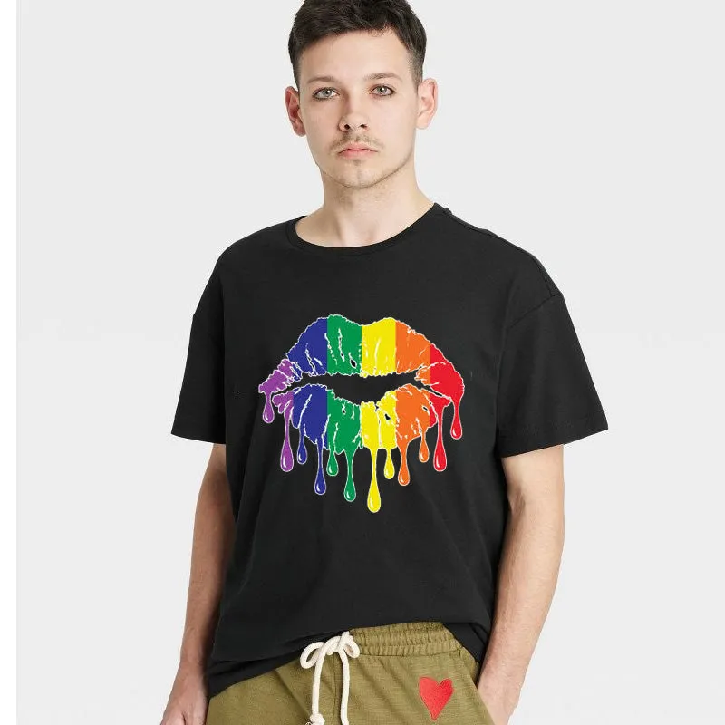 Dripping Pride Lips- Unisex Cotton T-Shirt Size S-XXXL