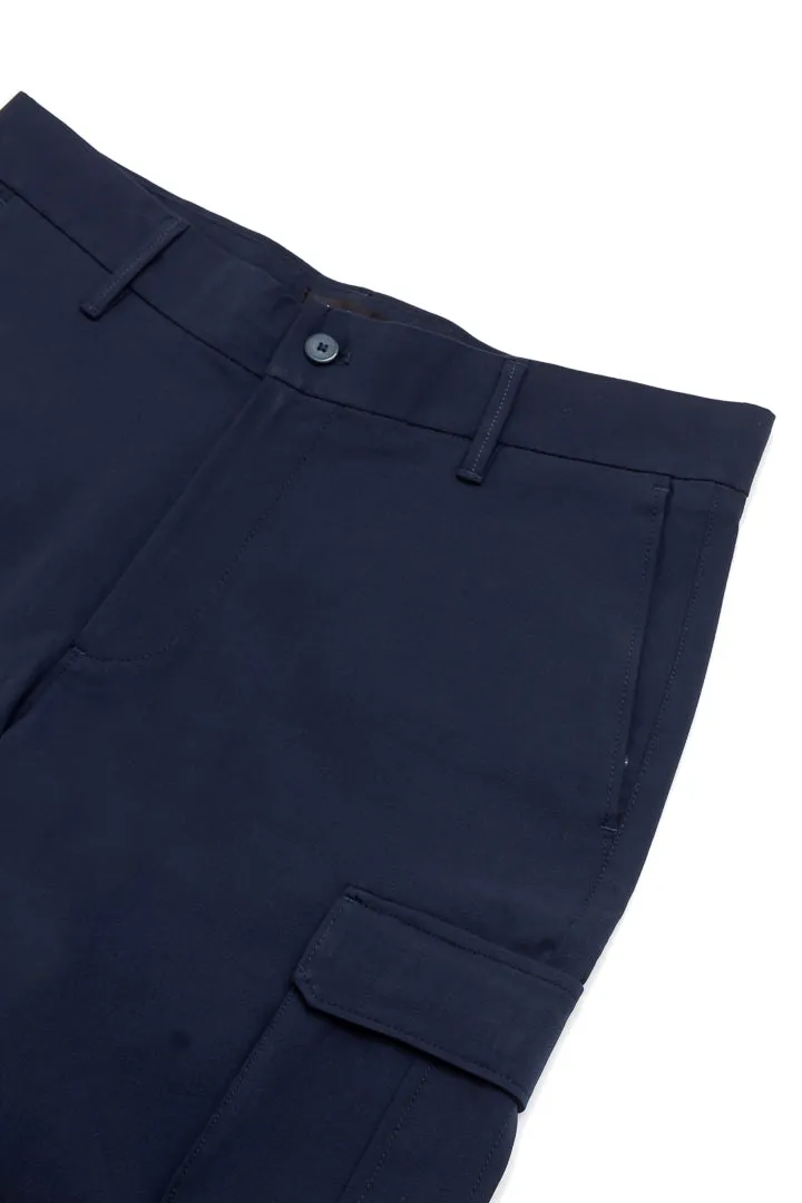 Eco Navy Stretch Cargo Shorts