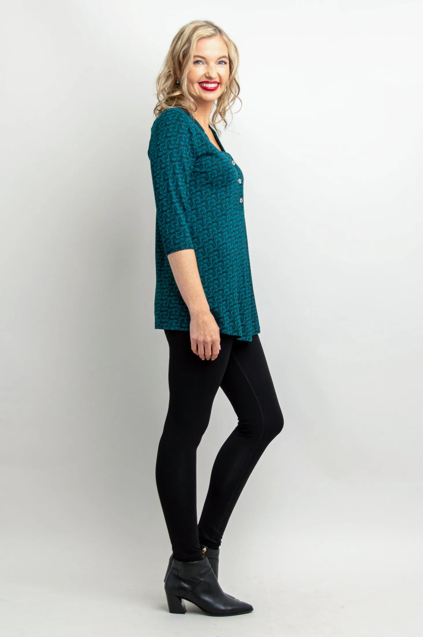 Edwina Top, Ocean Waves, Bamboo - Final Sale