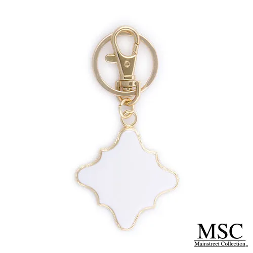 Enamel Quatrefoil Keychain