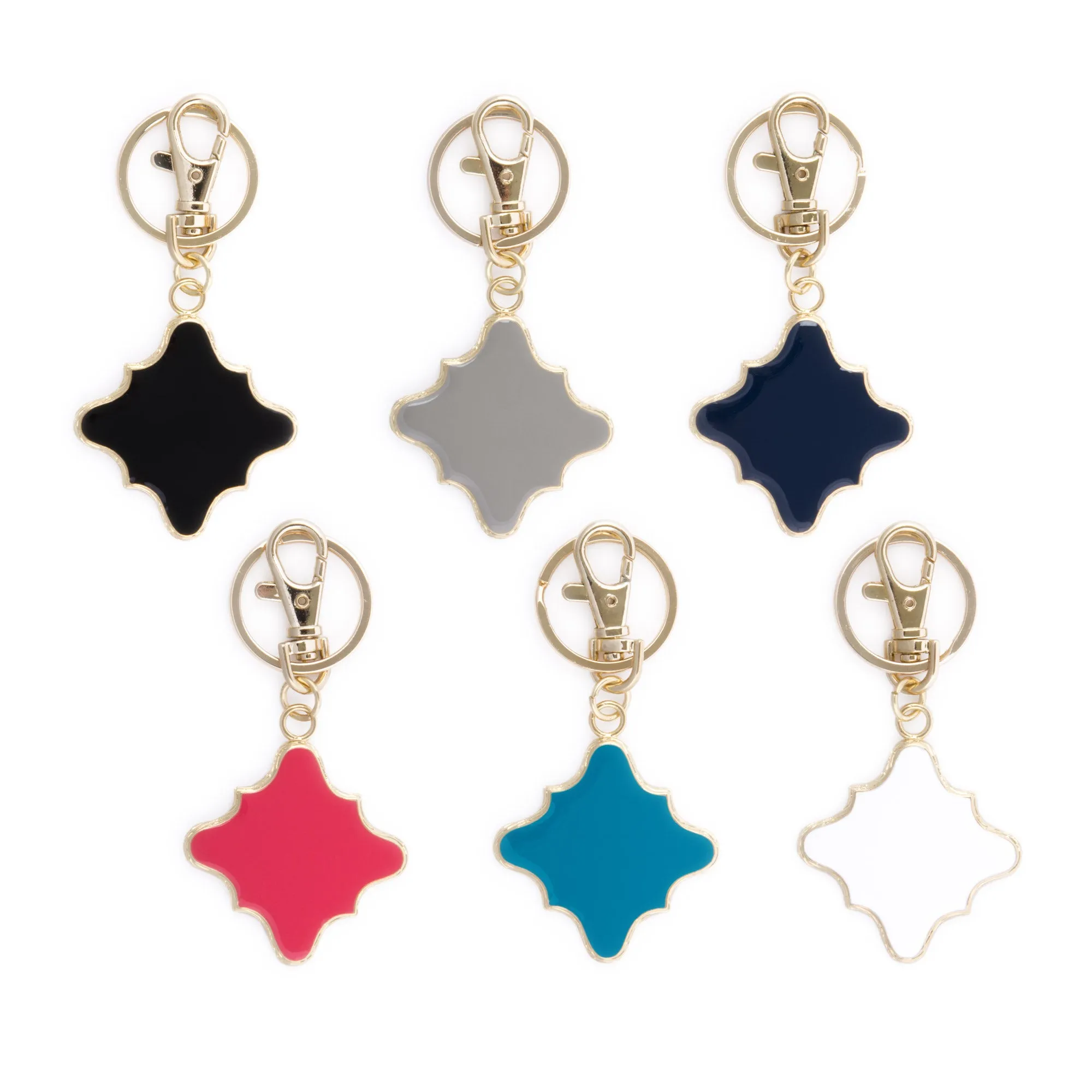 Enamel Quatrefoil Keychain