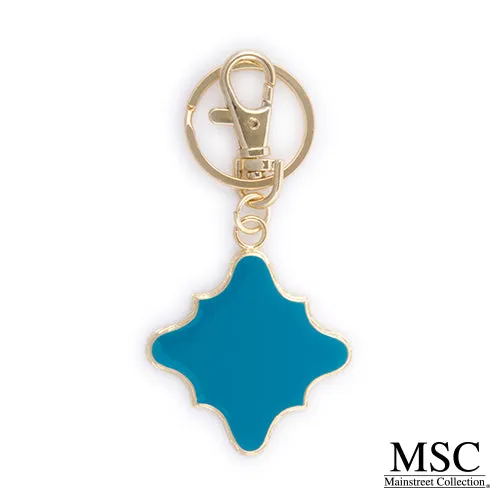 Enamel Quatrefoil Keychain