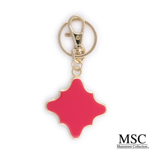 Enamel Quatrefoil Keychain