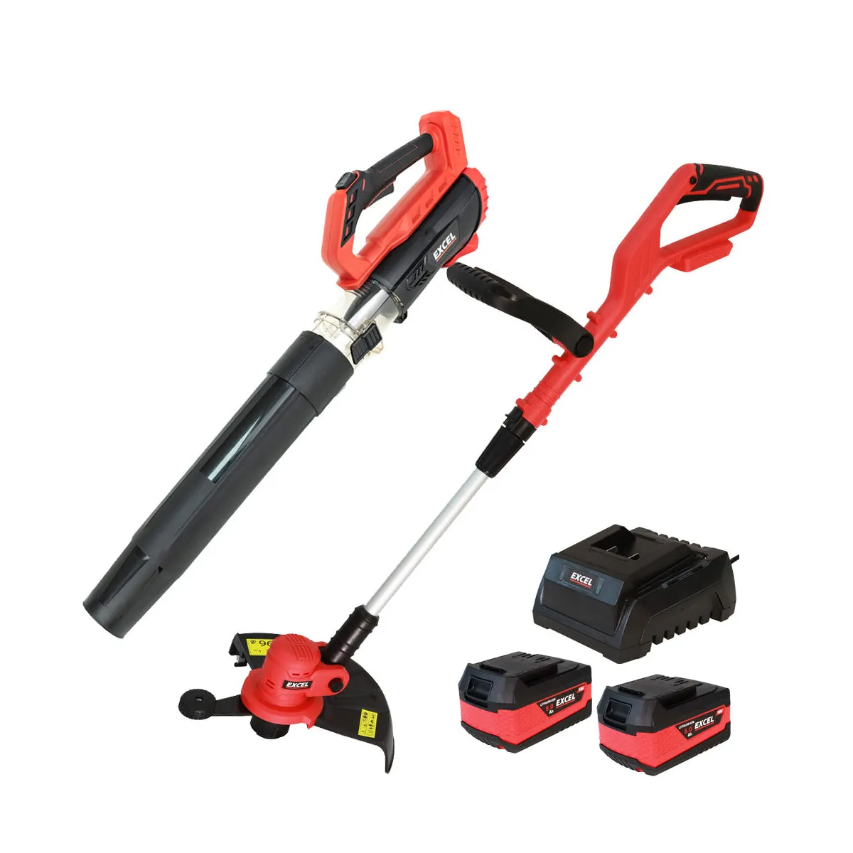 Excel 18V Grass Trimmer & Leaf Blower 2 x 5.0Ah Battery & Charger EXL14989