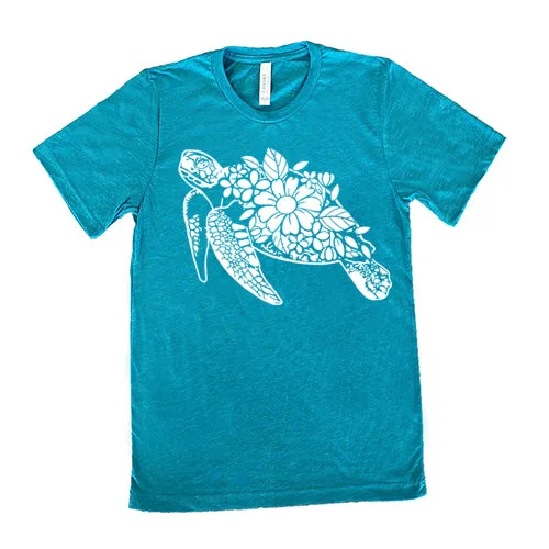 Floral Turtle Shirt Unisex