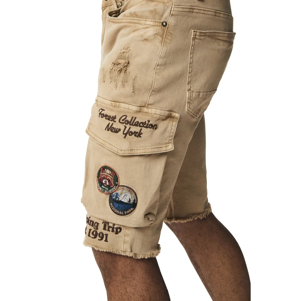 Forest Collection Cargo Twill Shorts - Khaki