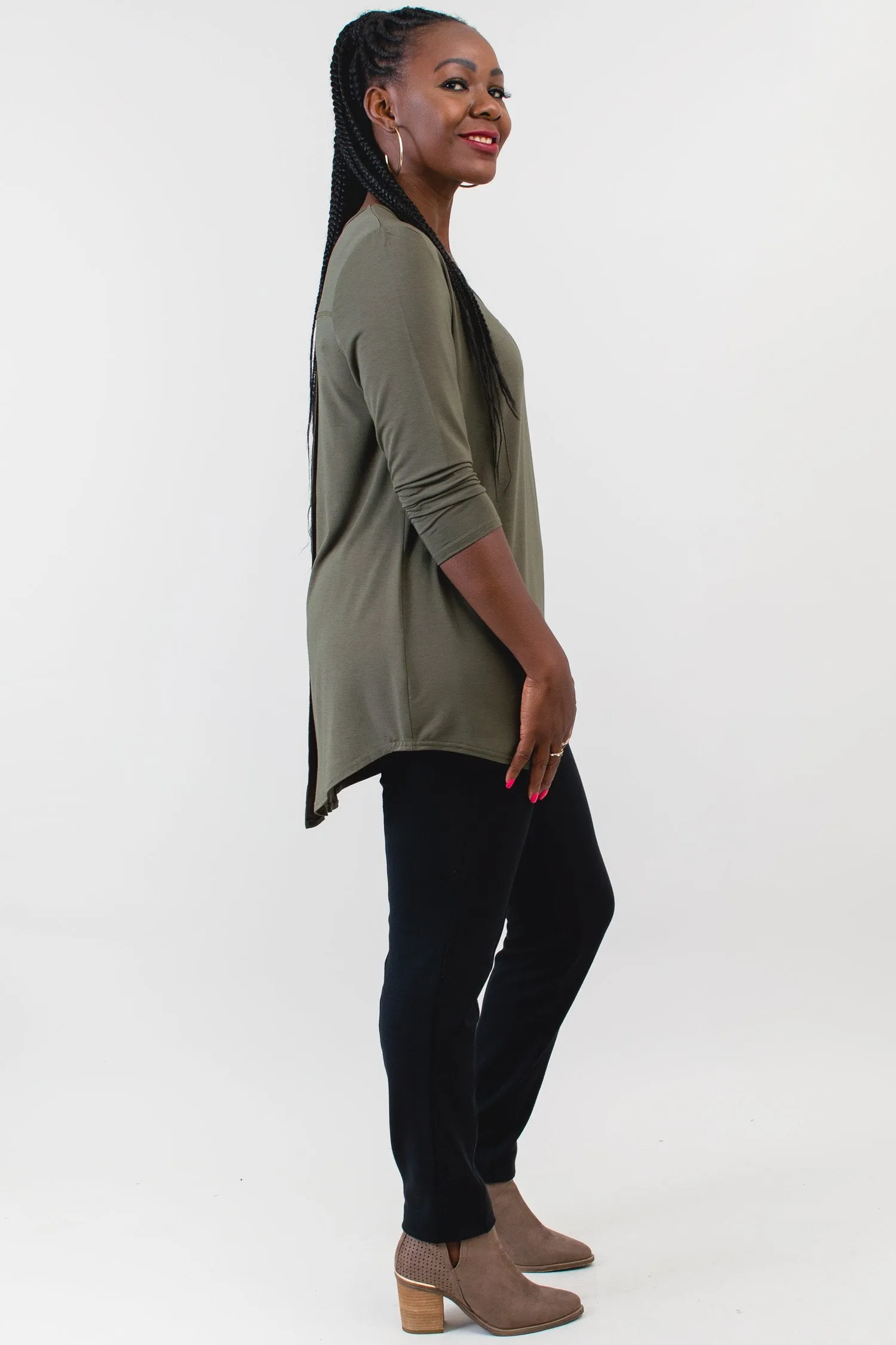 Franny Top, Khaki, Bamboo - Final Sale