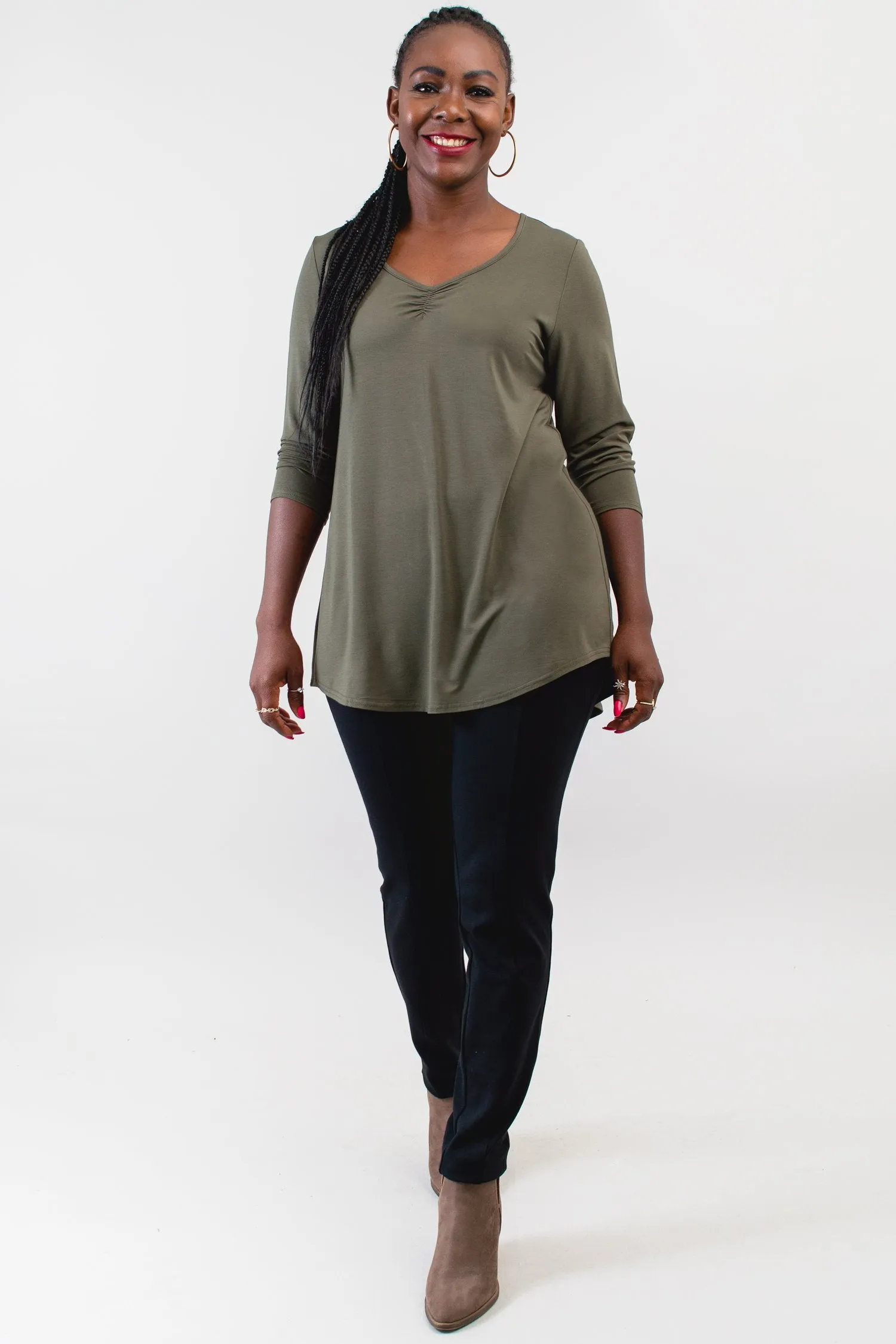 Franny Top, Khaki, Bamboo - Final Sale