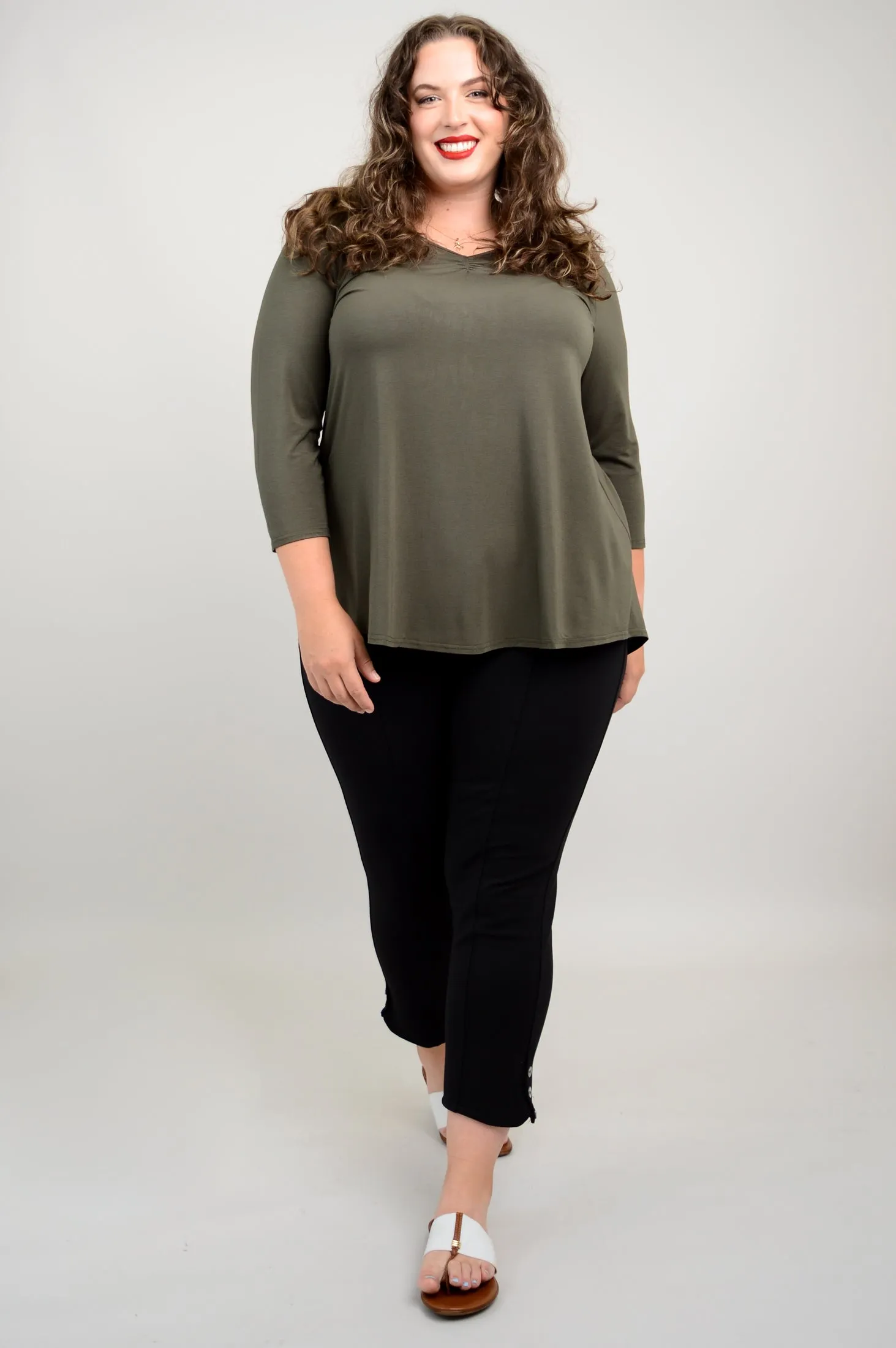 Franny Top, Khaki, Bamboo - Final Sale