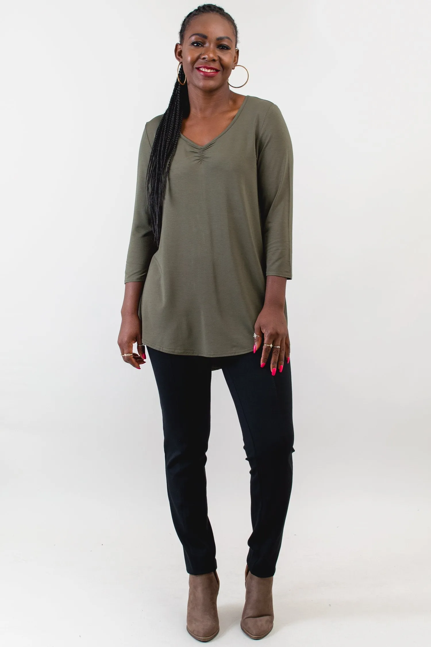 Franny Top, Khaki, Bamboo - Final Sale