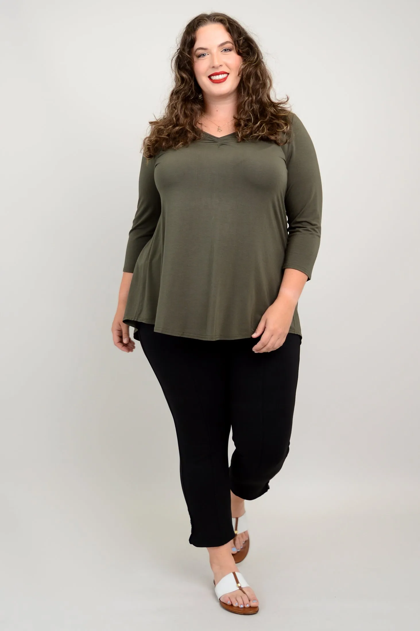 Franny Top, Khaki, Bamboo - Final Sale