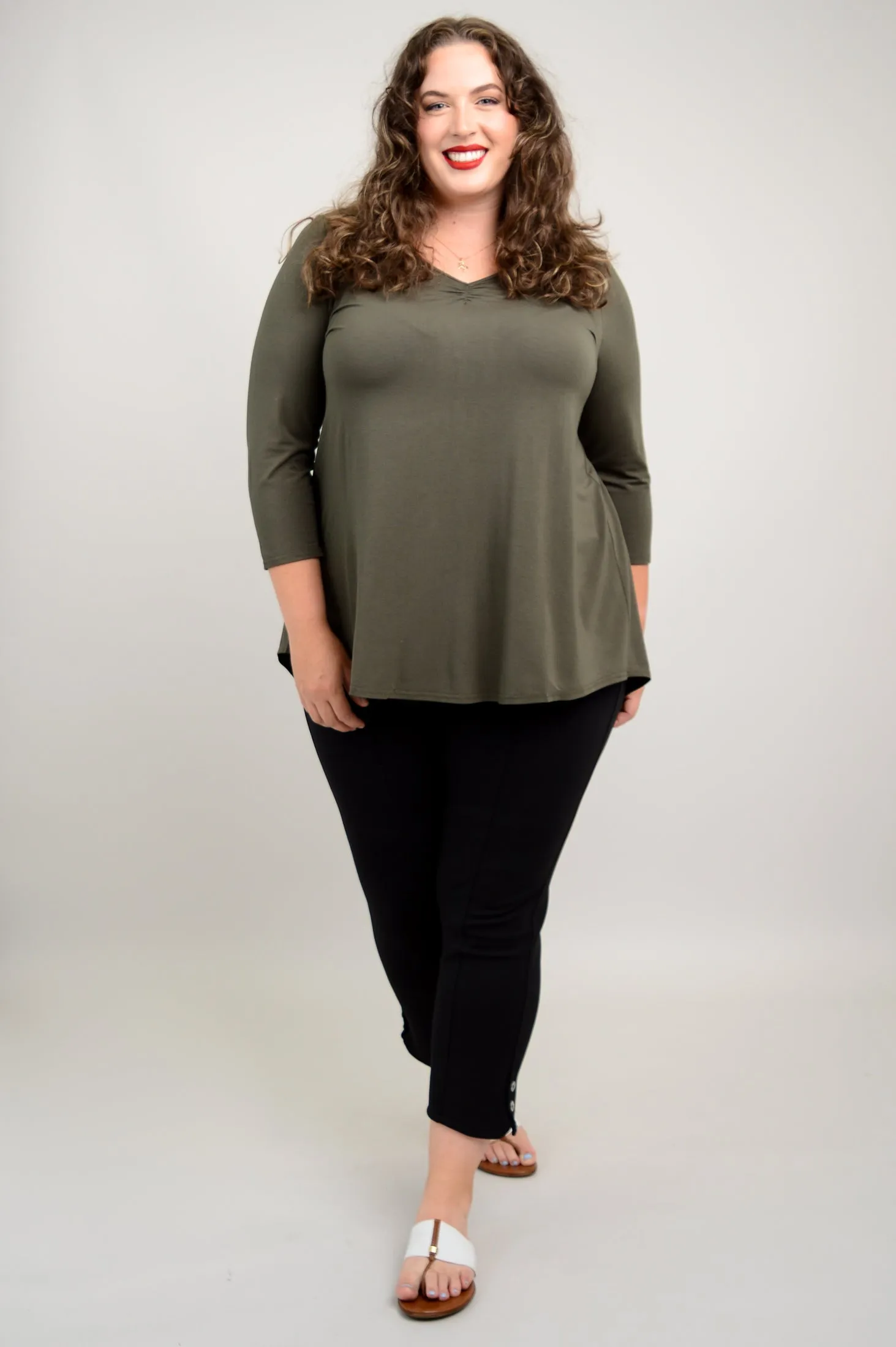 Franny Top, Khaki, Bamboo - Final Sale