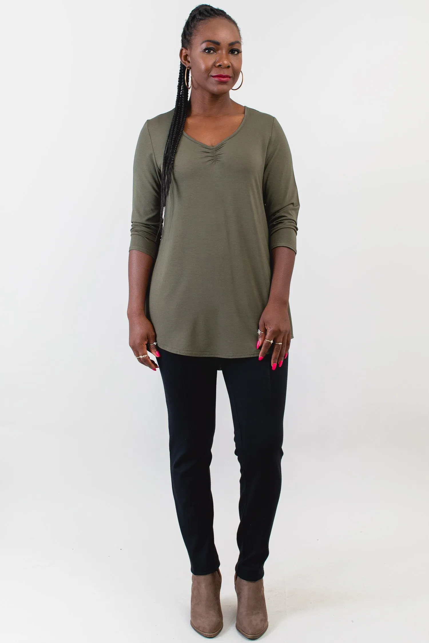 Franny Top, Khaki, Bamboo - Final Sale