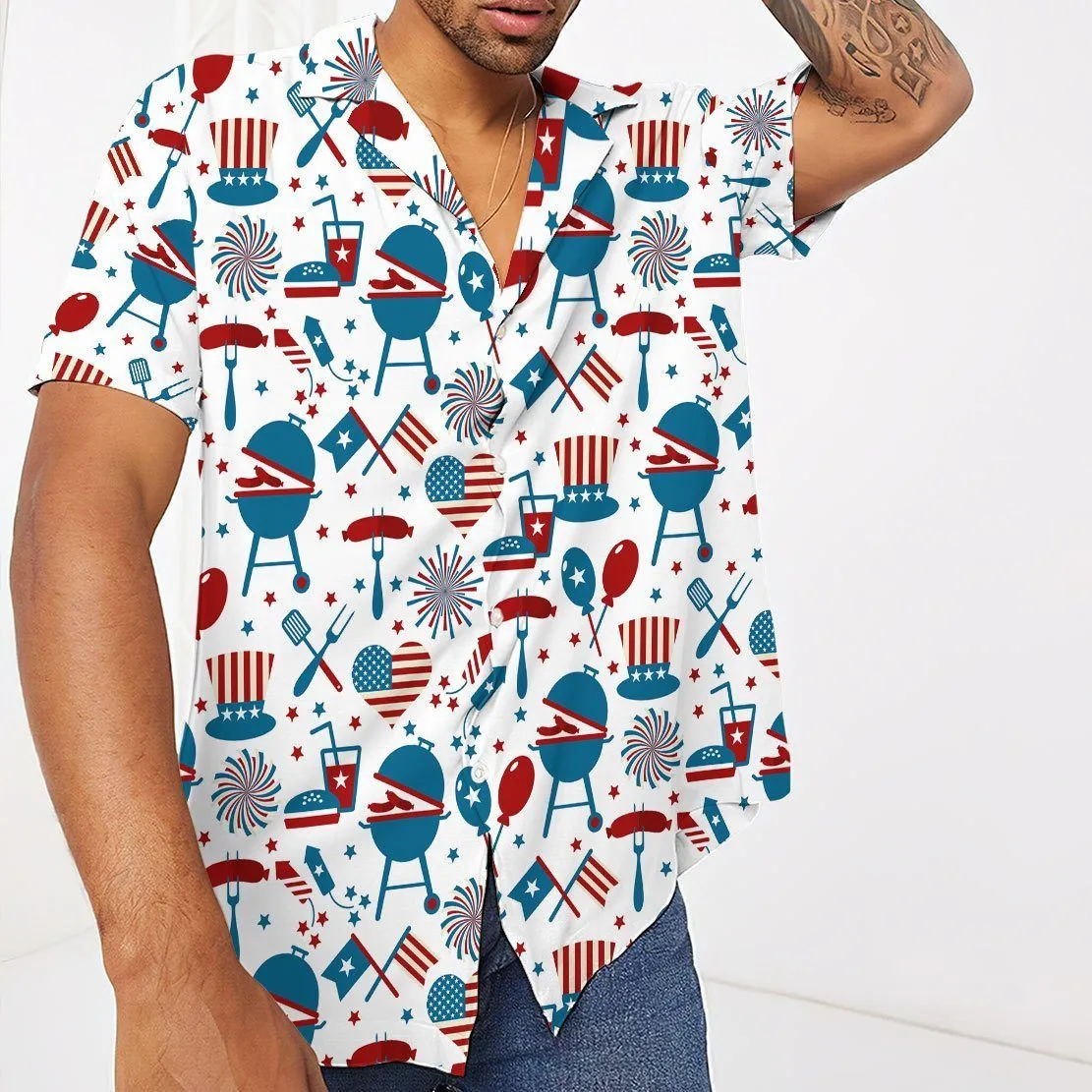 Gearhuman 3D 4th Of July Hawaii Shirt