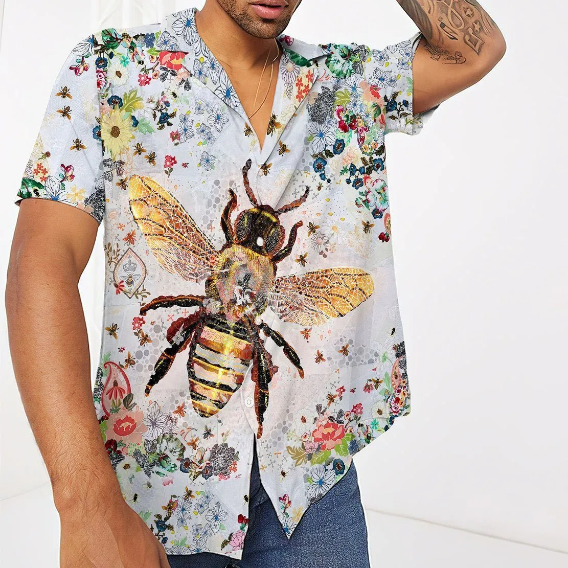 Gearhuman 3D Bee Hawaii Shirt