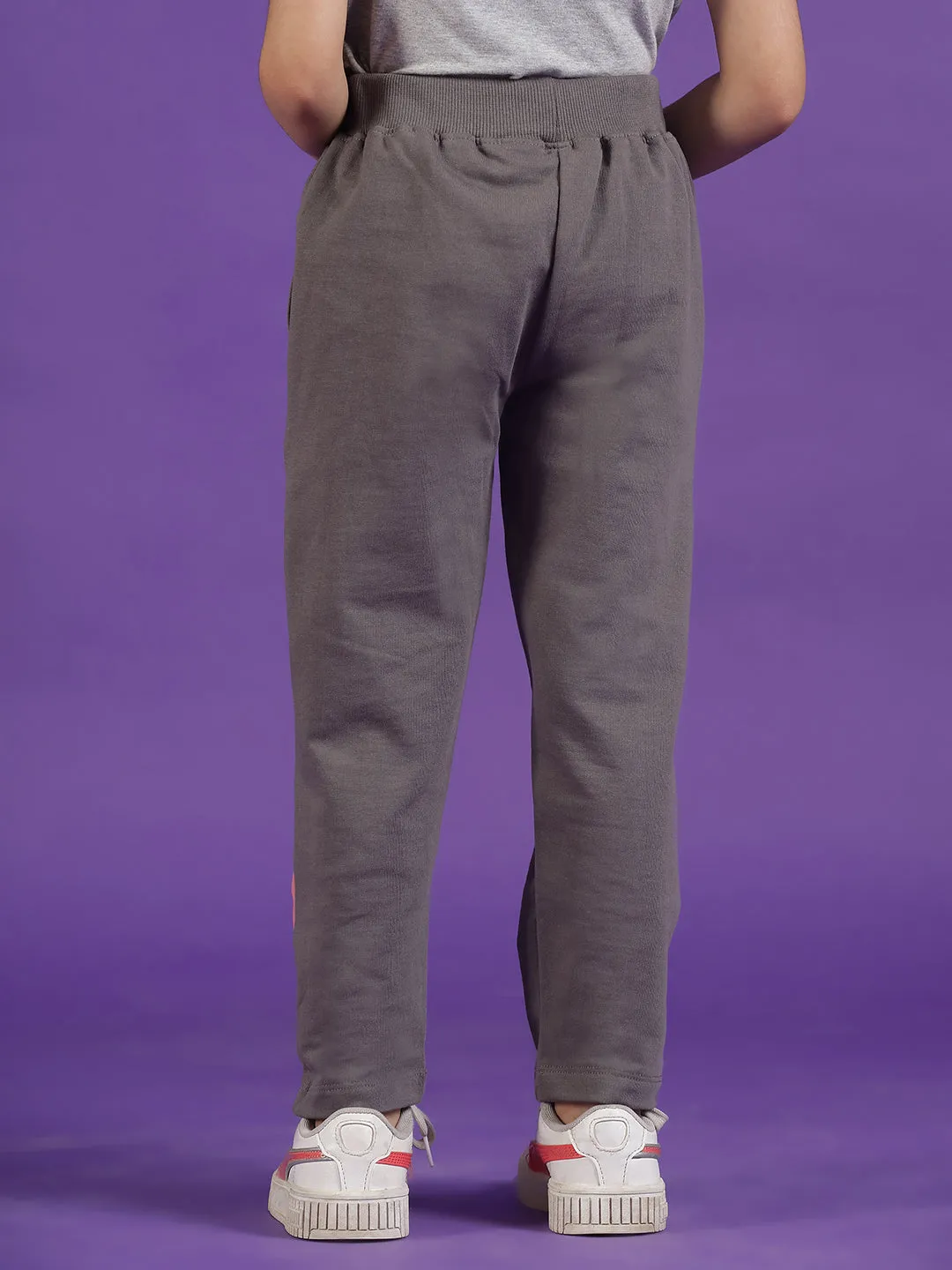 Girls Grey Cotton Joggers