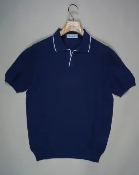 Gran Sasso Capri Collar Polo Shirt / Blue