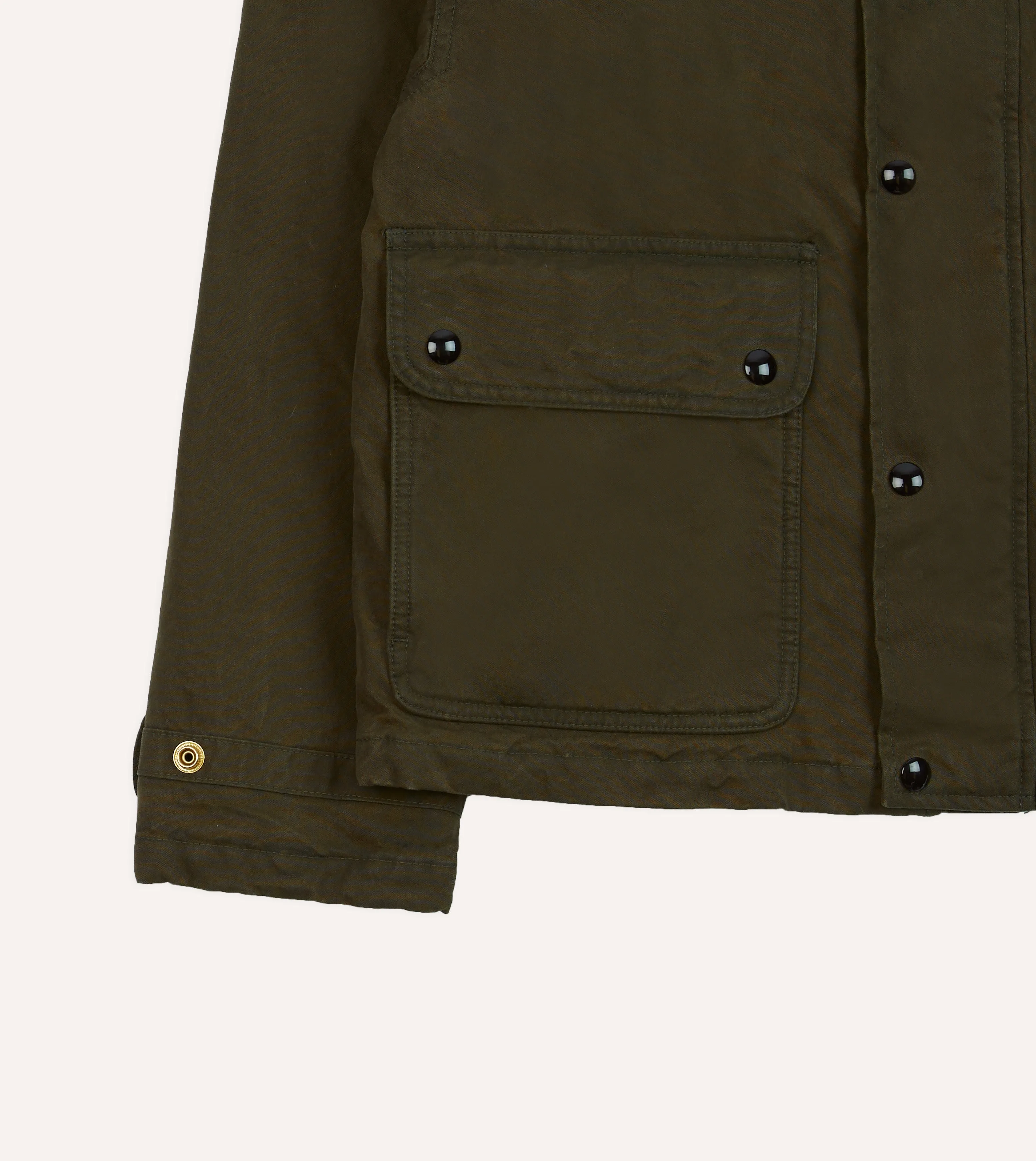 Green Waxed Cotton Wader Jacket with Blanket Lining