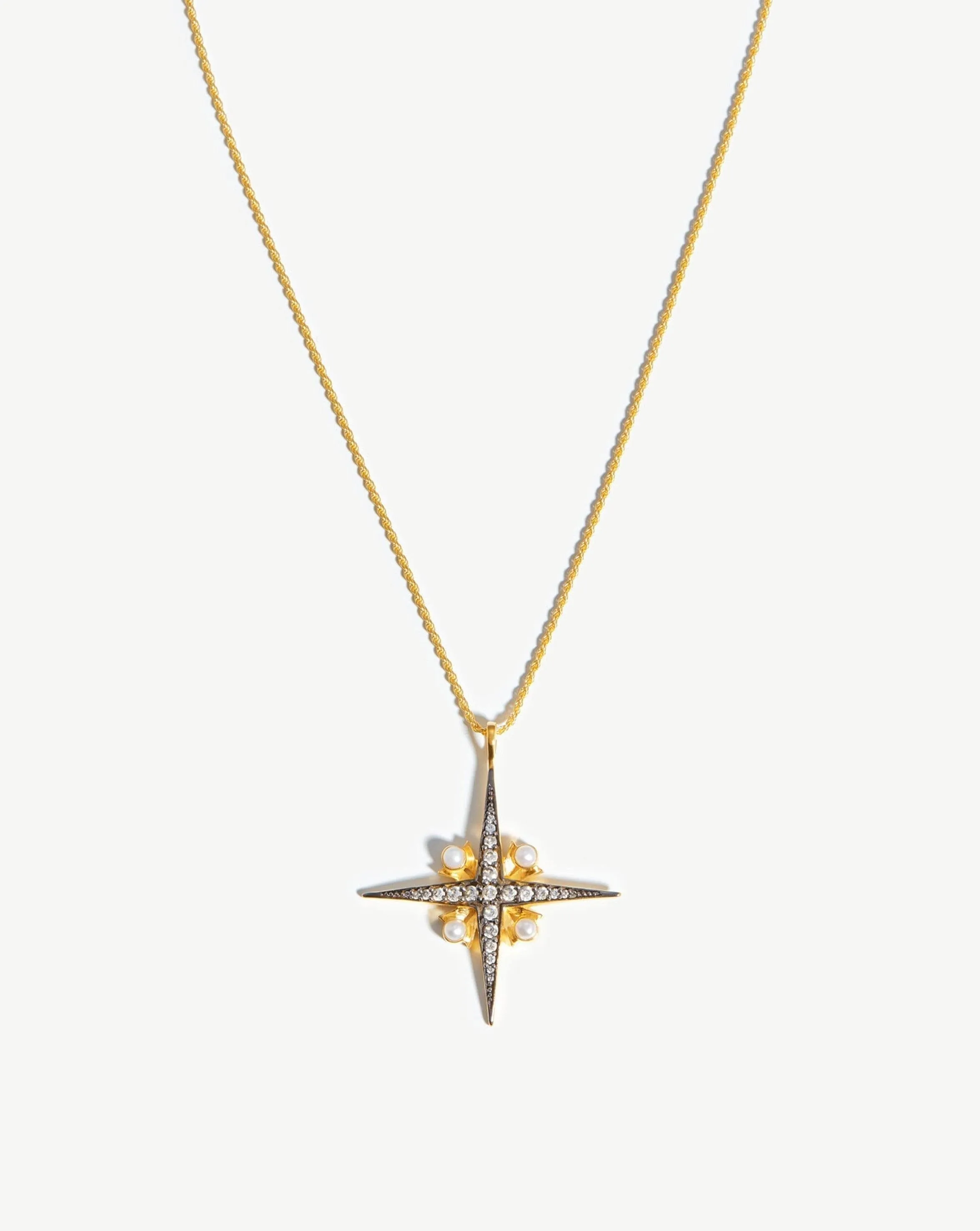 Harris Reed Large Pearl North Star Necklace