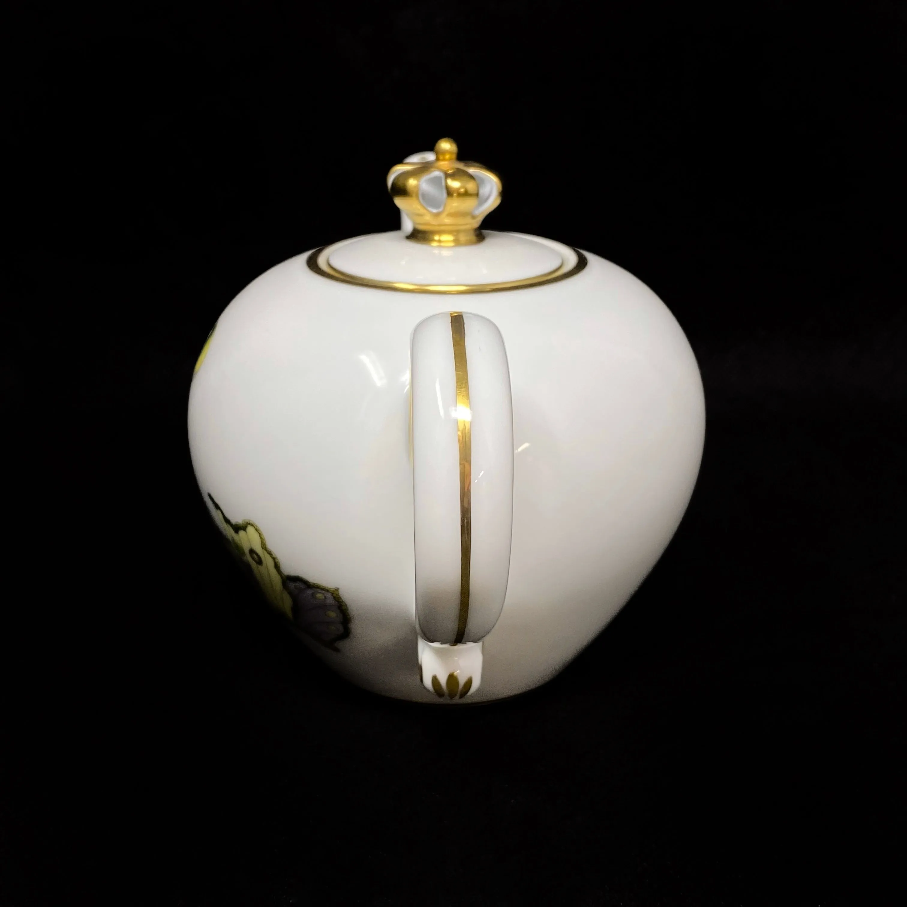 Herend Royal Garden Limited Edition Teapot Crown Finial 4" Tall 12 oz