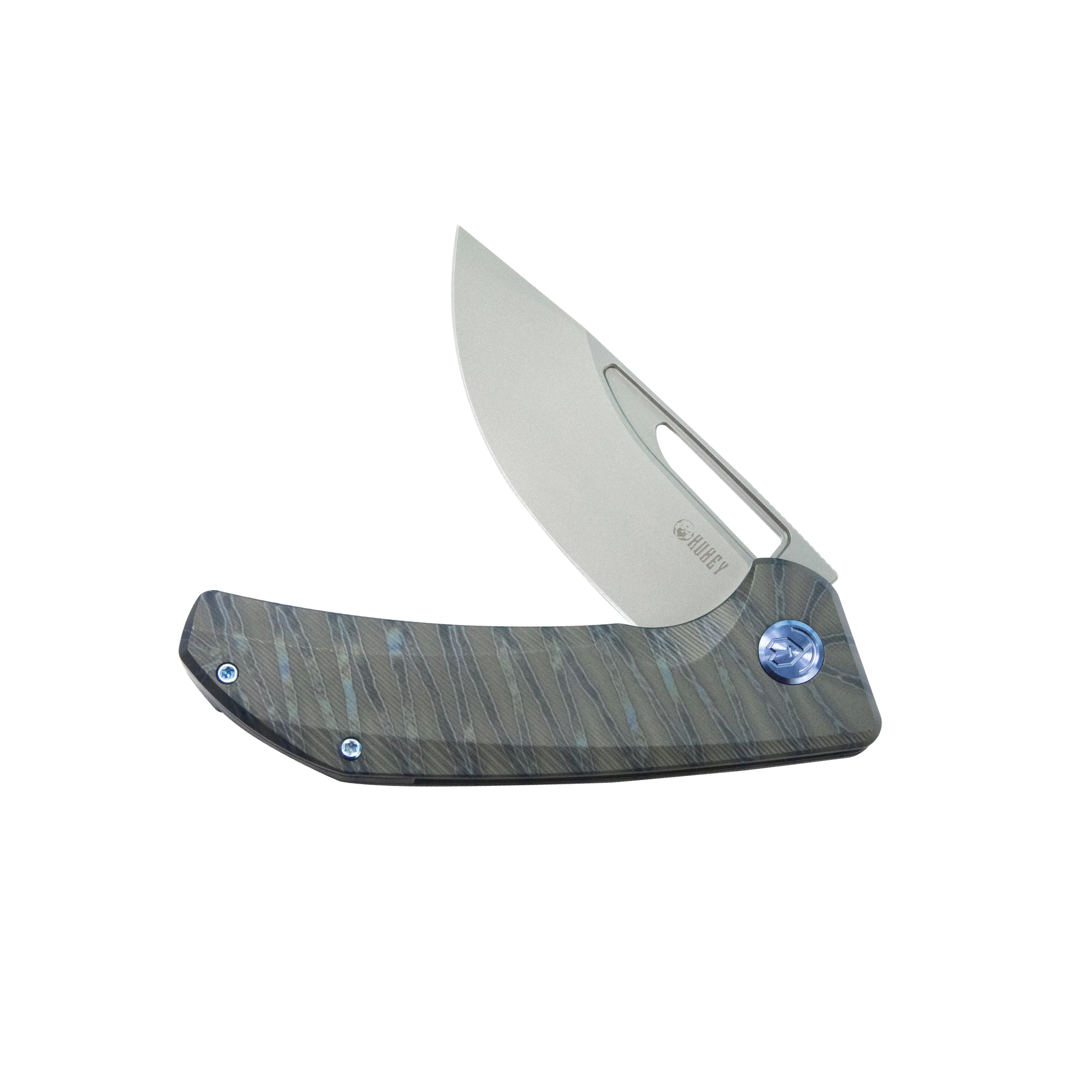 Hyperion Frame Lock Flipper Knife Flame Titanium Handle w/ Micro Milling Lines 3.5 Sandblast CPM-S35VN KB368I