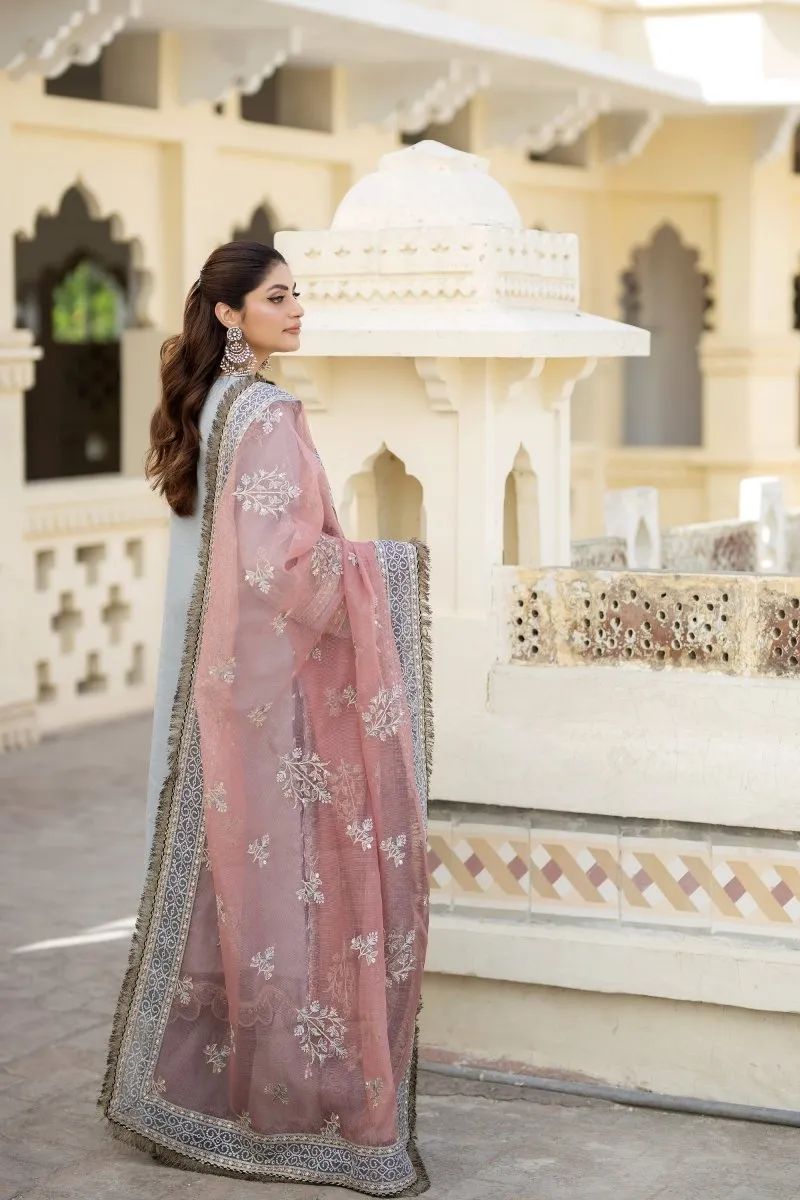 Imrozia Embellished Organza Pakistani Party Wear Suit Roshni IMR205