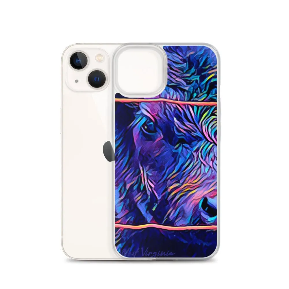 iPhone Case with Cow Artwork. Phone Protector with Calf Digital Photograph Art.