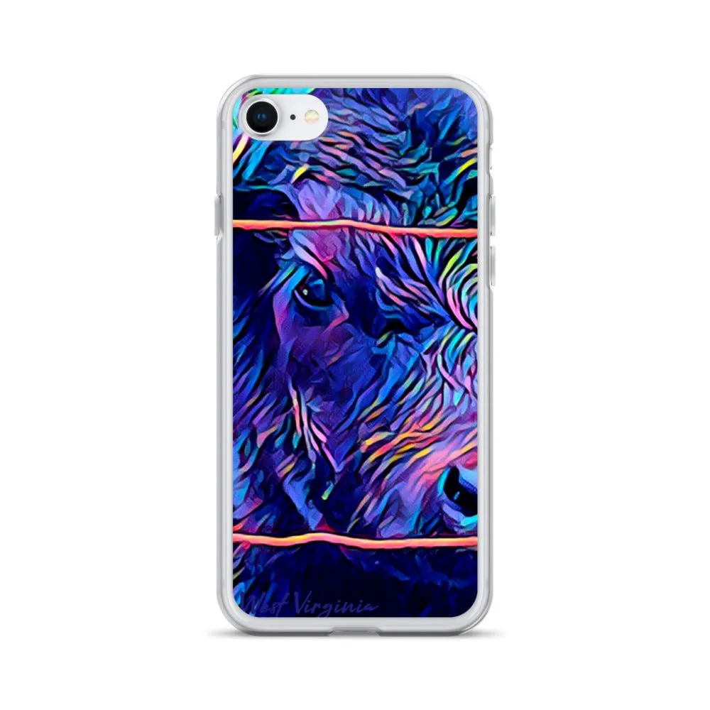 iPhone Case with Cow Artwork. Phone Protector with Calf Digital Photograph Art.