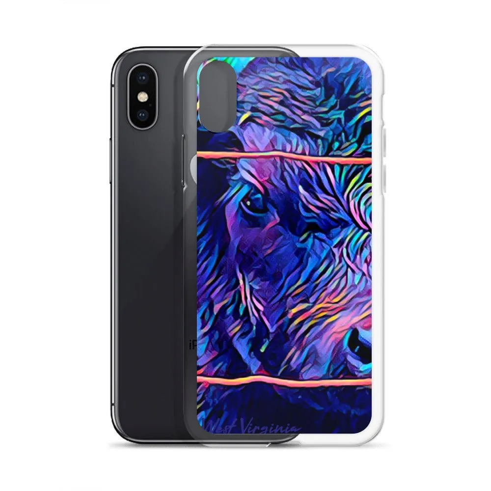 iPhone Case with Cow Artwork. Phone Protector with Calf Digital Photograph Art.