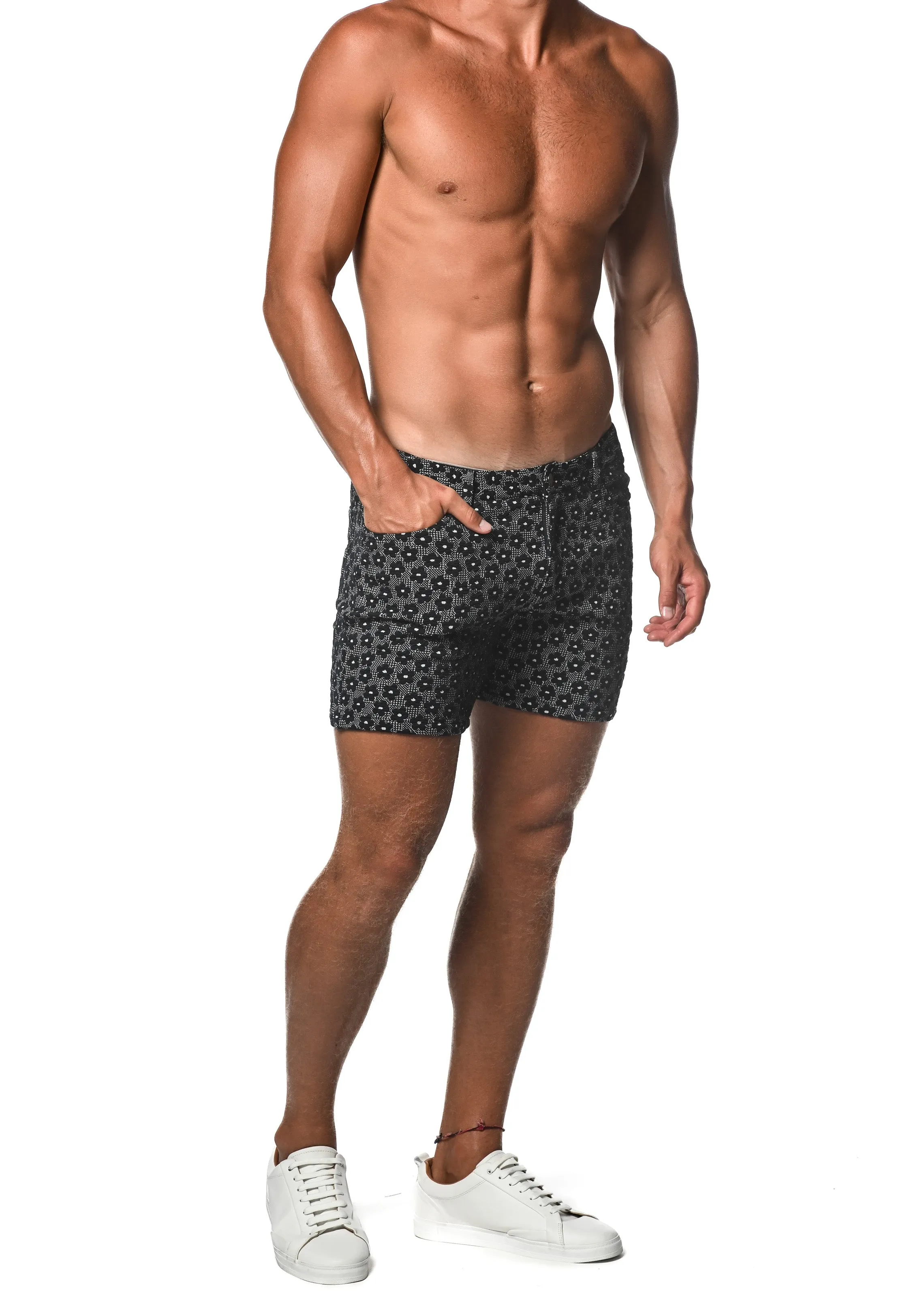 JACQUARD STRETCH KNIT SHORT