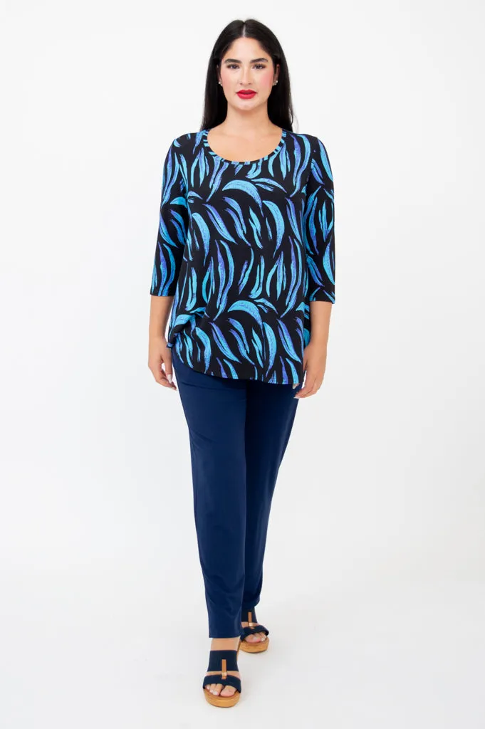 Jazz 3/4 Slv Top, Cubana, Bamboo