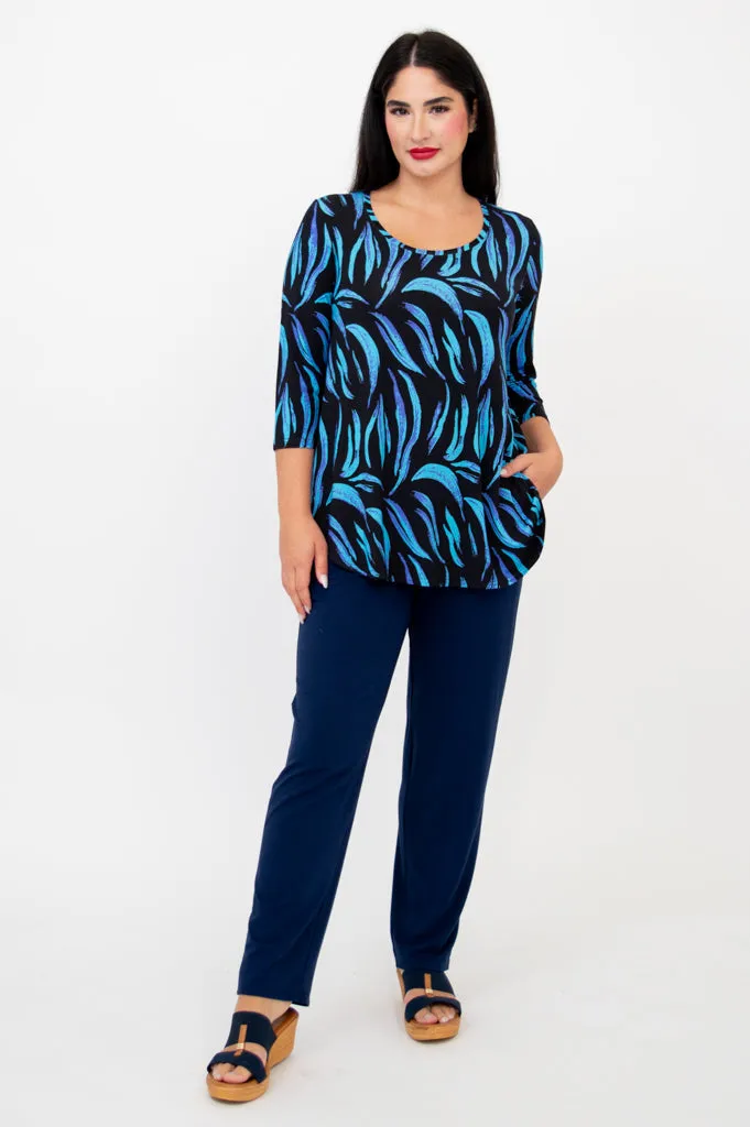 Jazz 3/4 Slv Top, Cubana, Bamboo