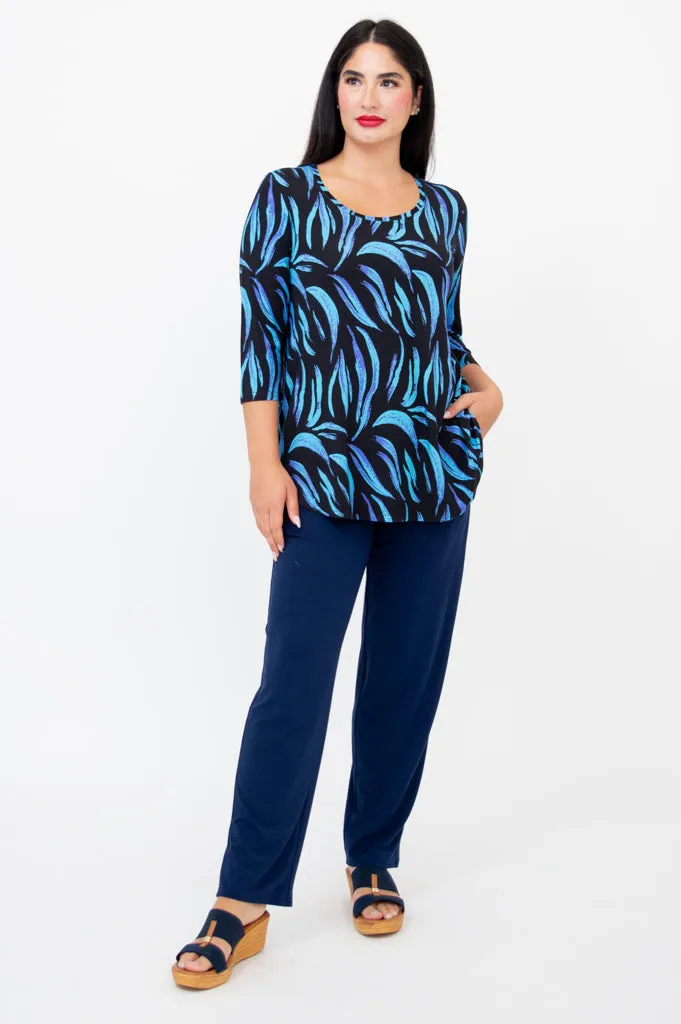 Jazz 3/4 Slv Top, Cubana, Bamboo