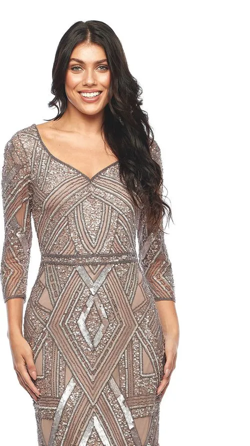 Jesse Harper - JH0482 Vee Beaded Dress