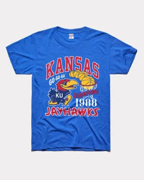 KU Jayhawks 1988 Basketball Champs Royal T-Shirt