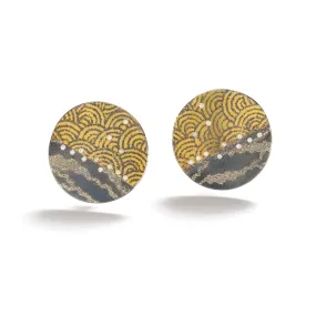 Large Round Gold & Silver Earrings