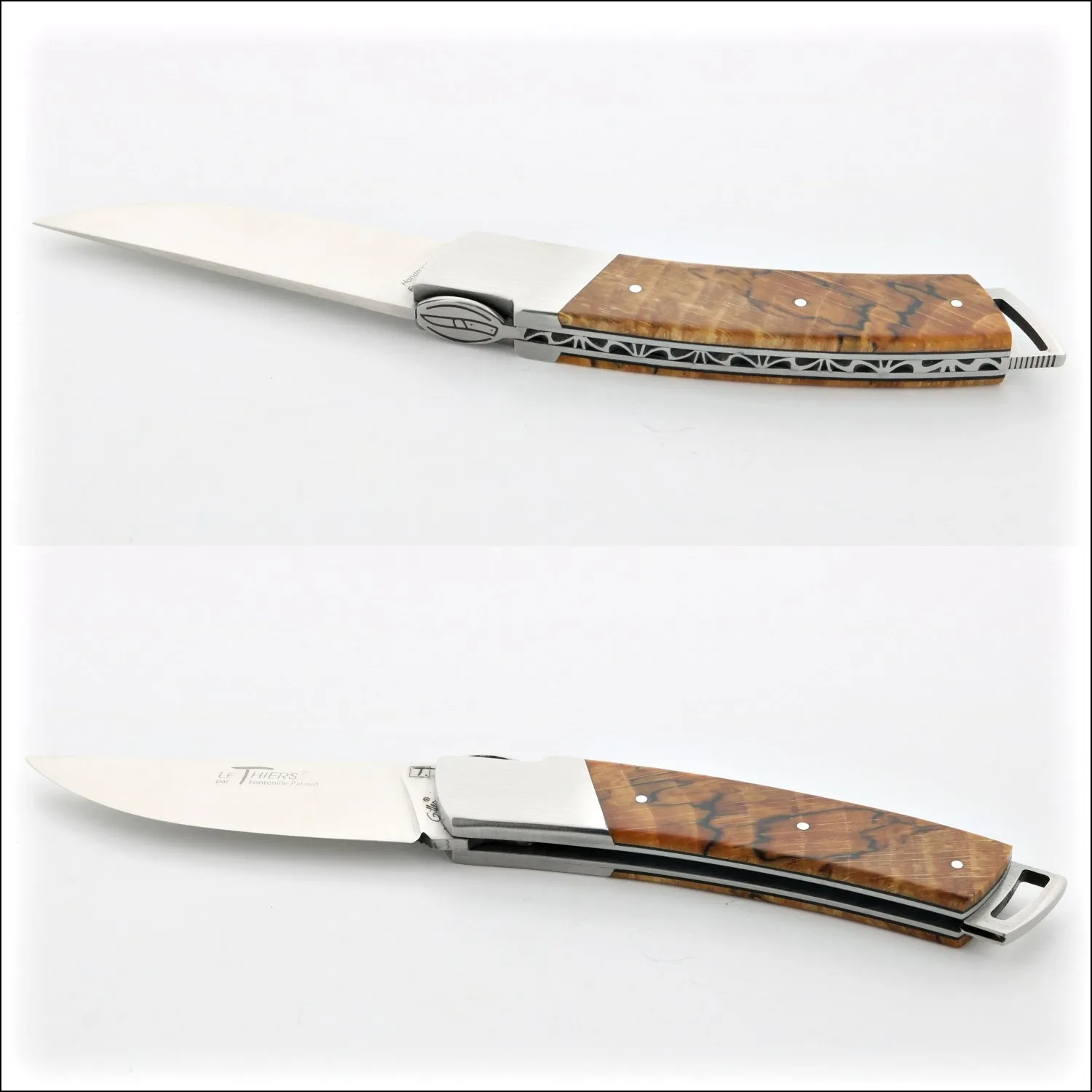 Le Thiers Gentleman 12 cm Pocket Knife Burled Beech End Grain